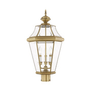 Georgetown 3-Light Large Outdoor Post Light in Antique Brass