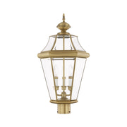 Georgetown 3-Light Large Outdoor Post Light in Antique Brass