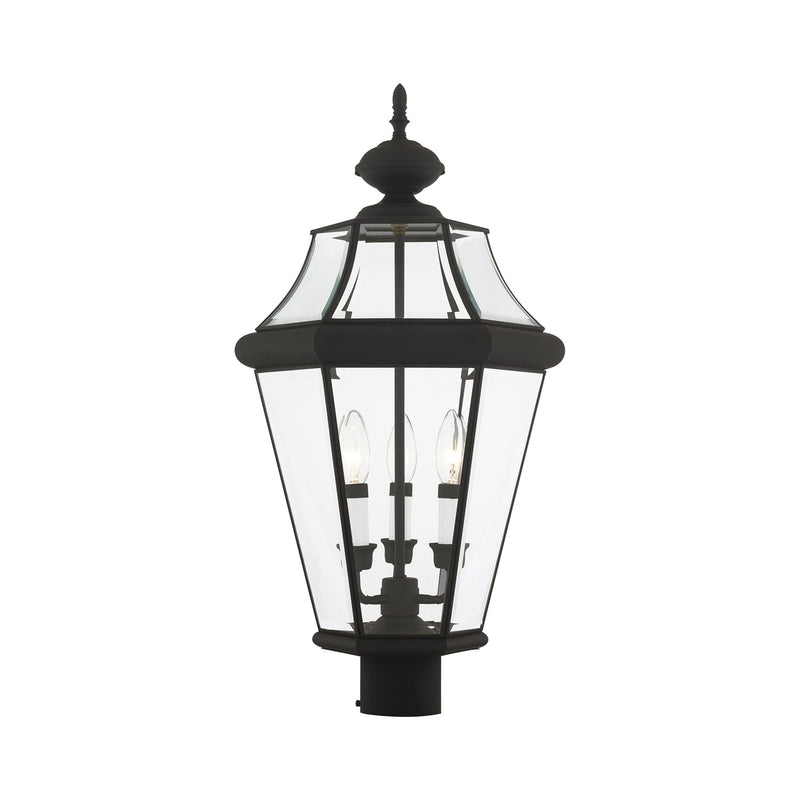 Georgetown 3-Light Large Outdoor Post Light in Black