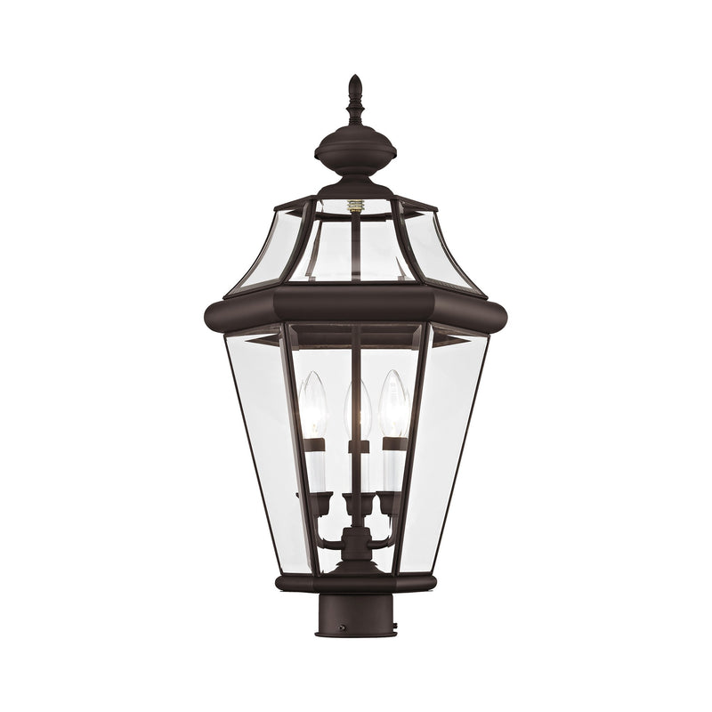 Georgetown 3-Light Large Outdoor Post Light in Bronze