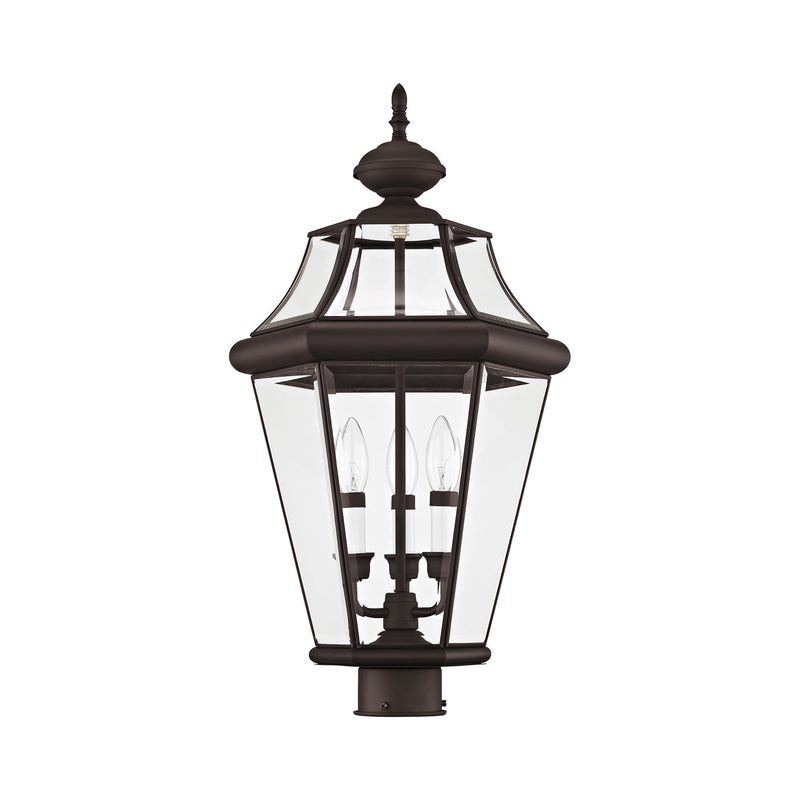 Georgetown 3-Light Large Outdoor Post Light in Bronze
