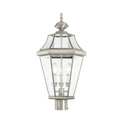 Georgetown 3-Light Large Outdoor Post Light in Brushed Nickel