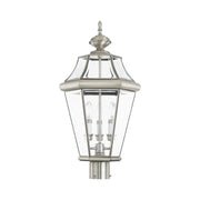 Georgetown 3-Light Large Outdoor Post Light in Brushed Nickel