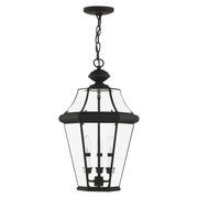 Georgetown 3-Light Large Outdoor Pendant Lantern in Black