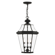 Georgetown 3-Light Large Outdoor Pendant Lantern in Black