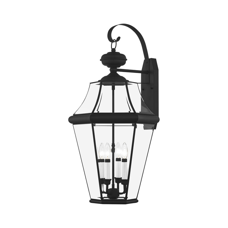 Georgetown 4-Light Extra Large Outdoor Wall Lantern in Black