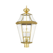 Georgetown 4-Light Extra Large Outdoor Post Light in Polished Brass