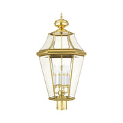 Georgetown 4-Light Extra Large Outdoor Post Light in Polished Brass