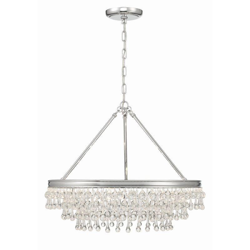 Calypso 6 Light 25" Chandelier in Polished Chrome