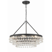 Calypso 6 Light 25" Chandelier in Matte Black