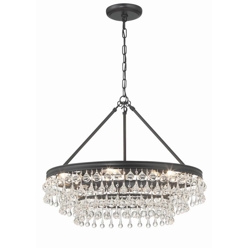 Calypso 6 Light 25" Chandelier in Matte Black