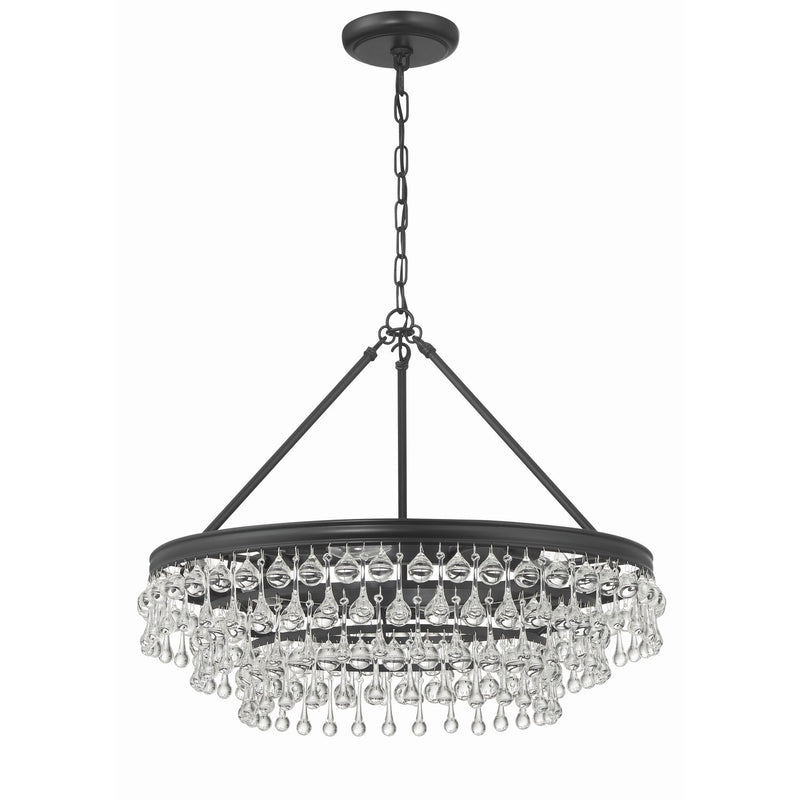 Calypso 6 Light 25" Chandelier in Matte Black