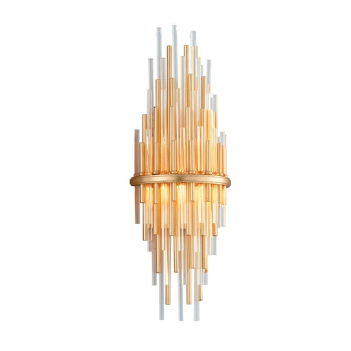 Theory 2-Light Large Wall Sconce in Gold Leaf / Stainless Steel
