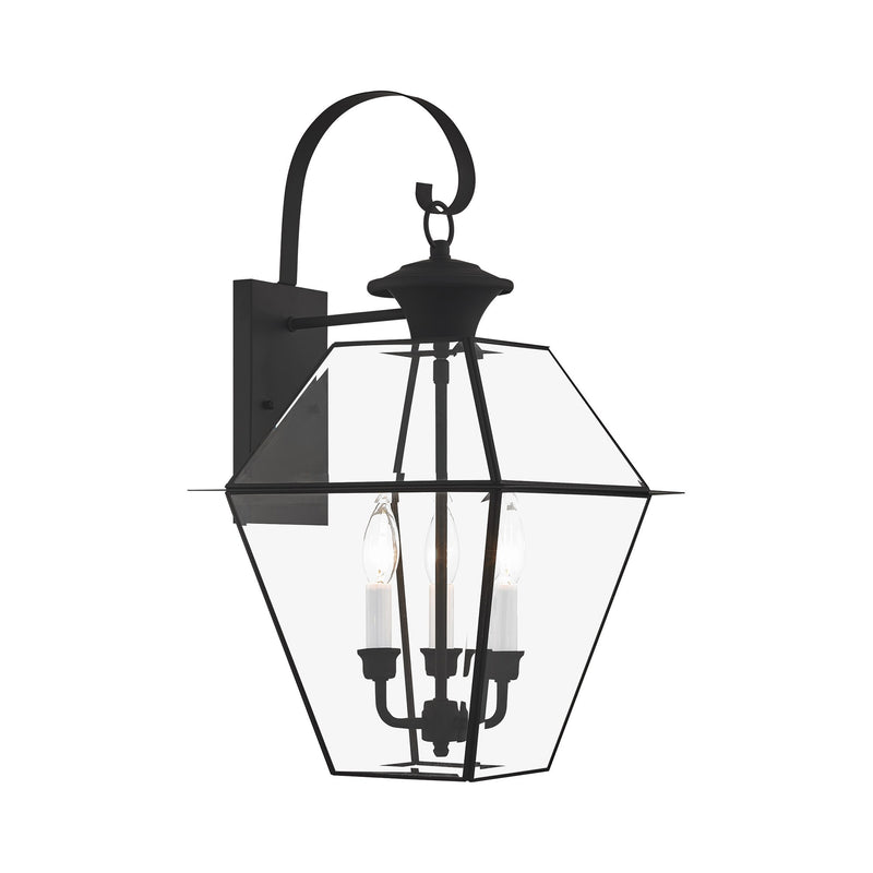 Westover 3-Light Large Outdoor Wall Lantern in Black