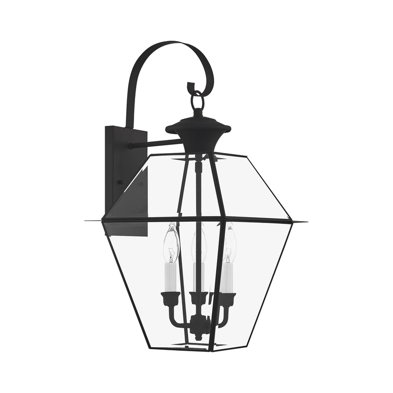 Westover 3-Light Large Outdoor Wall Lantern in Black