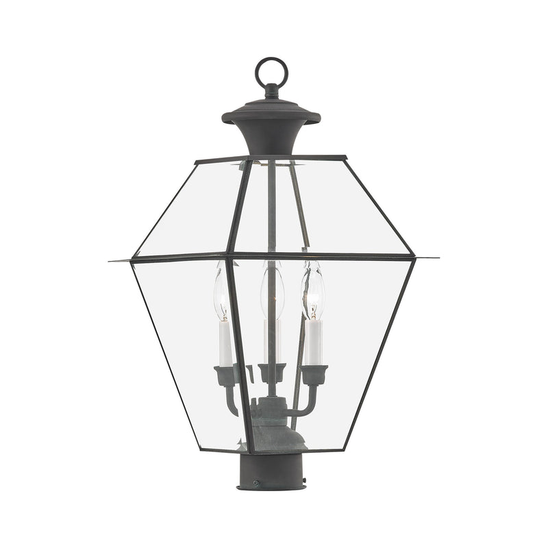 Westover 3-Light Large Outdoor Post Light in Charcoal