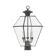 Westover 3-Light Large Outdoor Post Light in Charcoal