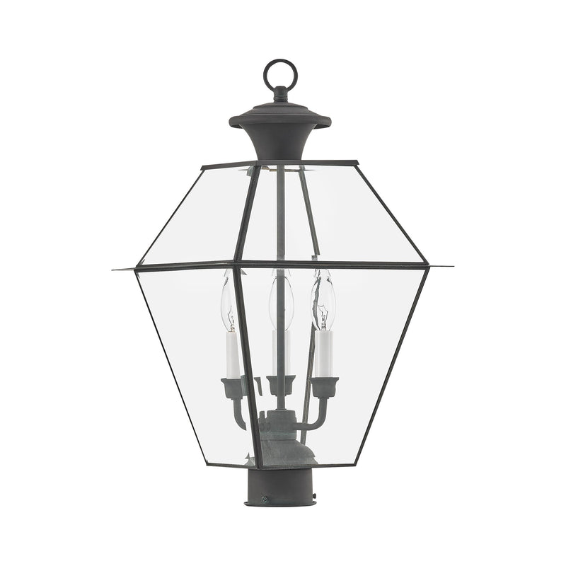 Westover 3-Light Large Outdoor Post Light in Charcoal