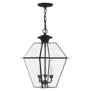 Westover 3-Light Large Outdoor Pendant Lantern in Black