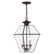 Westover 3-Light Large Outdoor Pendant Lantern in Bronze