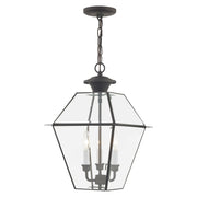 Westover 3-Light Large Outdoor Pendant Lantern in Charcoal
