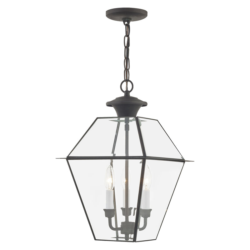 Westover 3-Light Large Outdoor Pendant Lantern in Charcoal