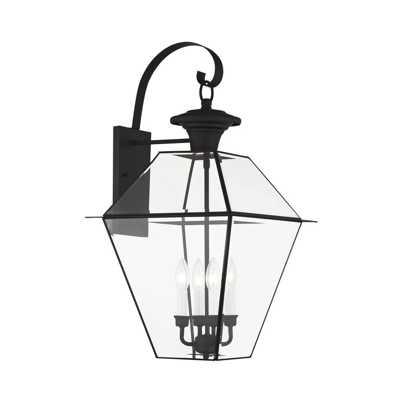 Westover 4-Light Extra Large Outdoor Wall Lantern in Black