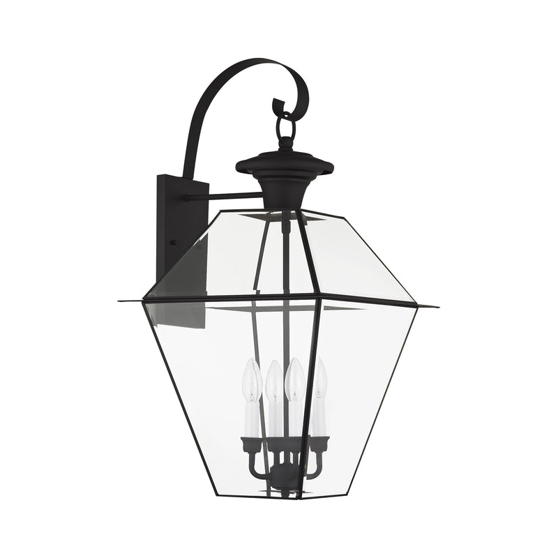 Westover 4-Light Extra Large Outdoor Wall Lantern in Black