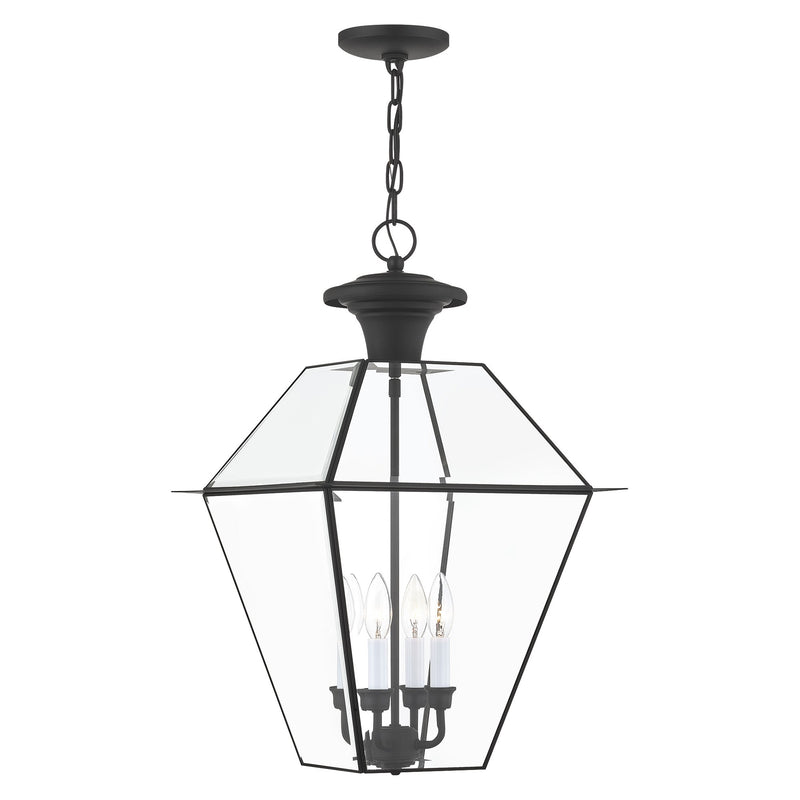 Westover 4-Light Extra Large Outdoor Pendant Lantern in Black