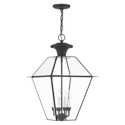 Westover 4-Light Extra Large Outdoor Pendant Lantern in Black