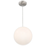 Pearl Small Pendant in Brushed Steel