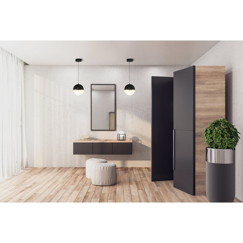 Coco LED Flush Mount in White W/antique Brushed Brass
