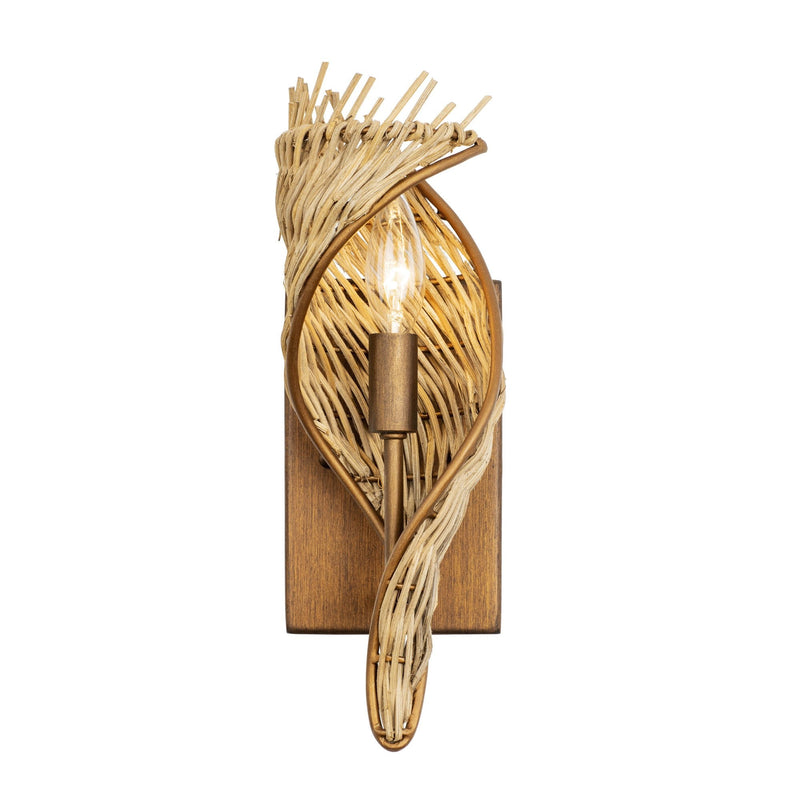 Flow 13" Rattan Wall Sconce in Baguette/Natural Rattan