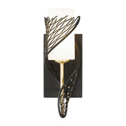 Flow 14" Left-Facing Wall Sconce in Matte Black/French Gold