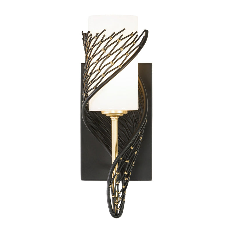 Flow 14" Left-Facing Wall Sconce in Matte Black/French Gold