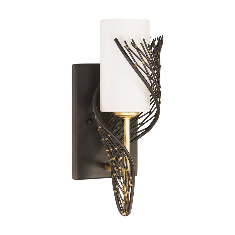 Flow 14" Right-Facing Wall Sconce in Matte Black/French Gold