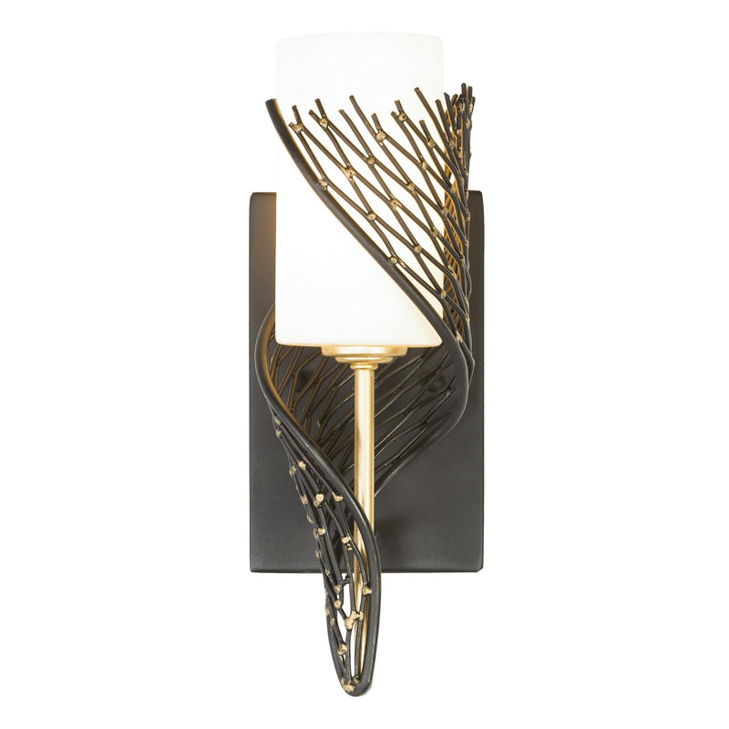 Flow 14" Right-Facing Wall Sconce in Matte Black/French Gold