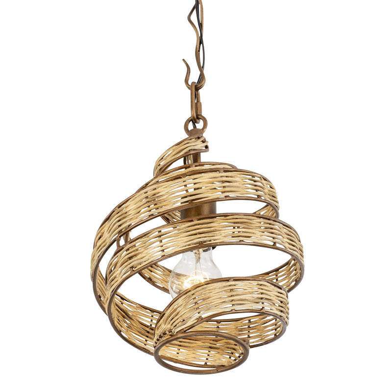 Flow 10" Rattan Pendant in Baguette/Natural Rattan