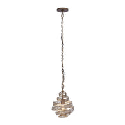 Flow 10" Mini Pendant in Hammered Ore