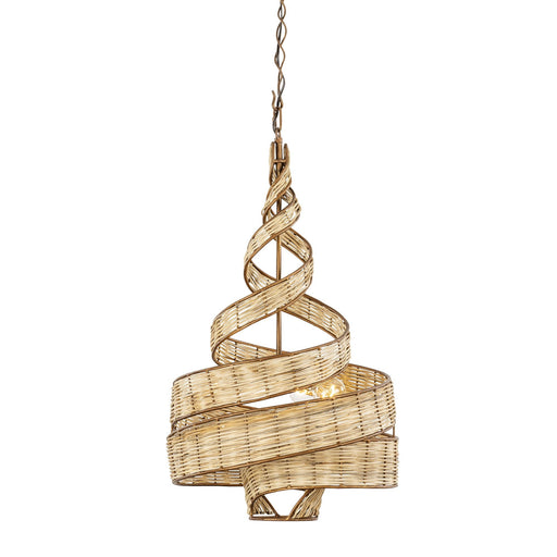 Flow 3-Light 18" Chandelier in Baguette/Natural Rattan