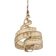 Flow 3-Light 18" Chandelier in Baguette/Natural Rattan
