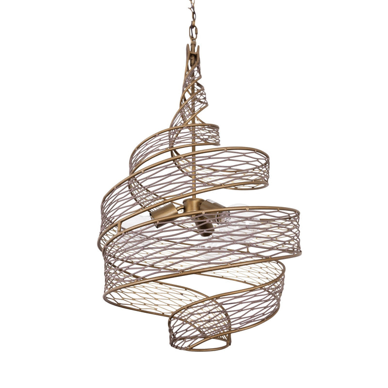 Flow 3-Light 18" Chandelier in Hammered Ore