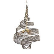 Flow 3-Light 18" Chandelier in Matte Black/French Gold