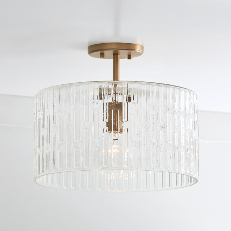 Emerson Semi-Flush Mount in Aged Brass
