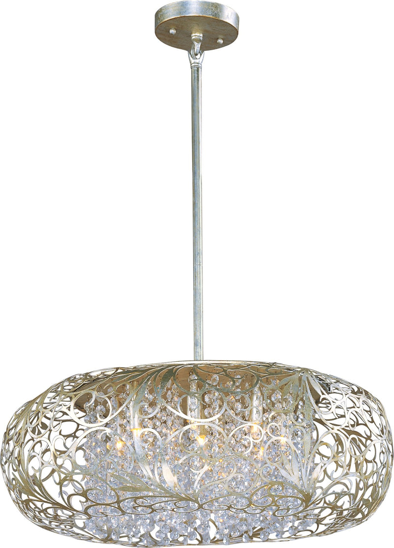 Arabesque 24" 9 Light Pendant in Golden Silver