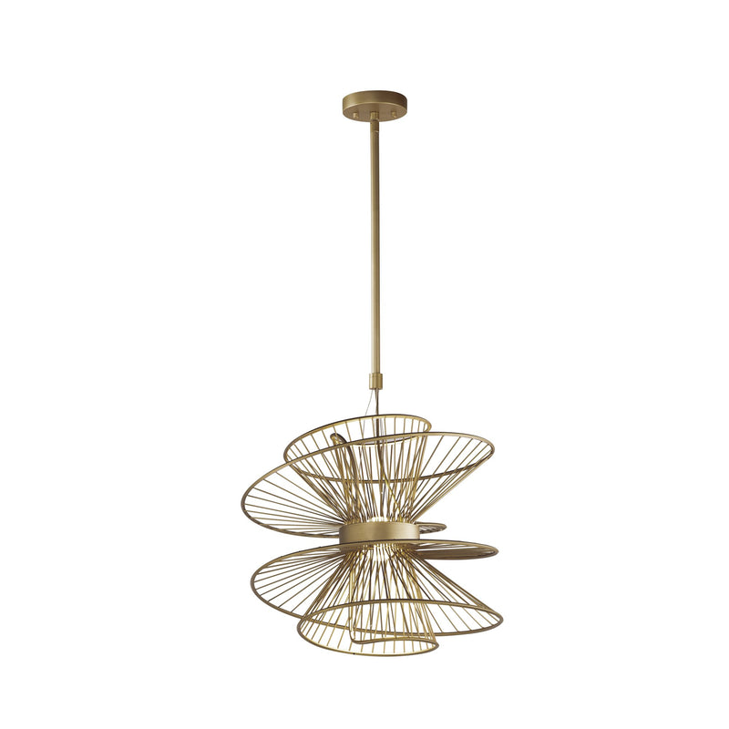 Zeta Medium LED Pendant in Natural Aged Brass