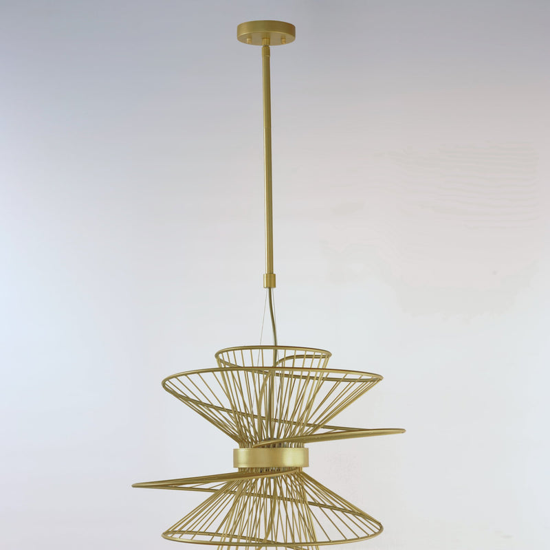 Zeta Medium LED Pendant in Natural Aged Brass