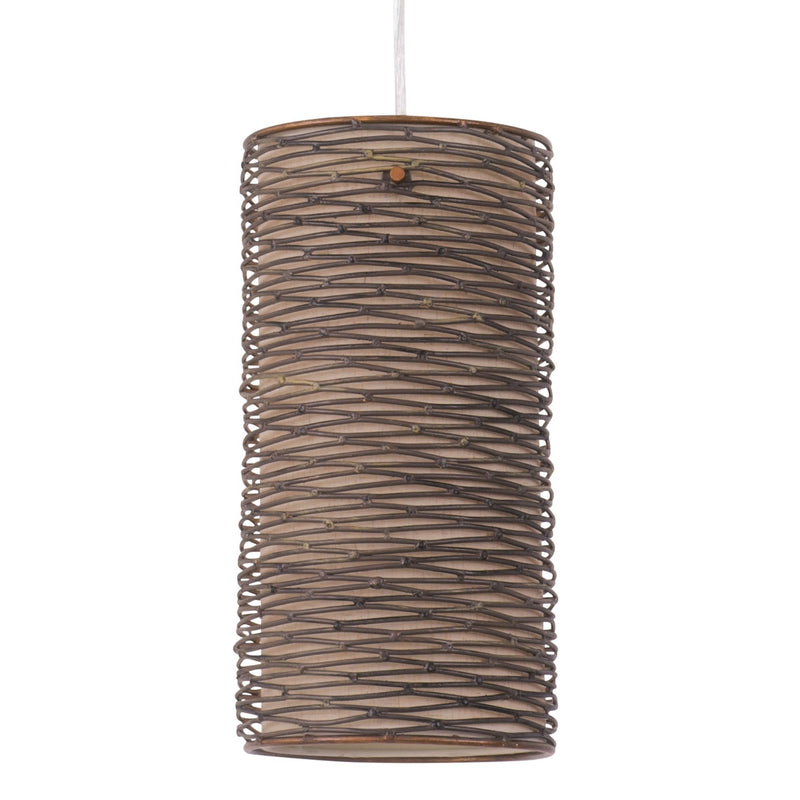 Flow 6.6" Fabric Mini Pendant in Hammered Ore