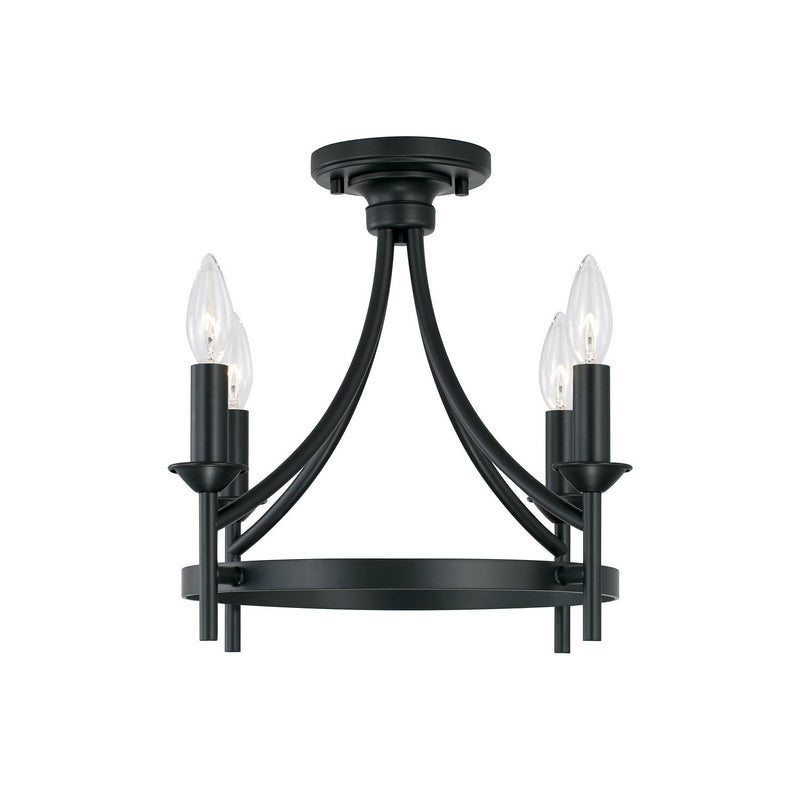 Peyton 4-Light Semi-Flush Mount in Matte Black