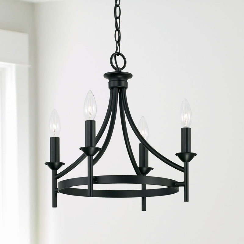 Peyton 4-Light Semi-Flush Mount in Matte Black